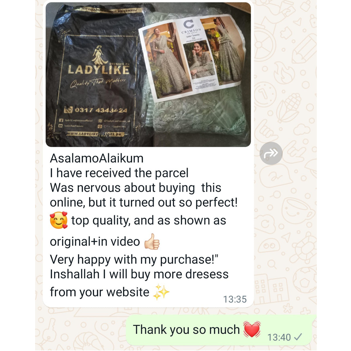 Customer WhatsApp feedback 18